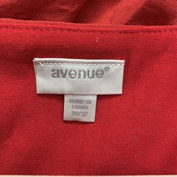 Avenue Womens Plus Size 30 32 Red Layered Stretch Scoop Neck Blouse Top - Picture 5 of 7